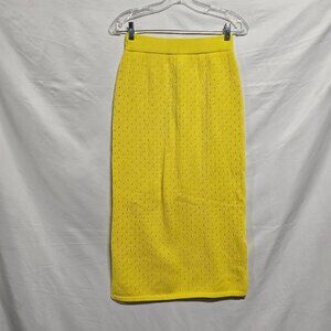 Callahan Knitwear Jada Midi Skirt Women Size XS Bright Yellow